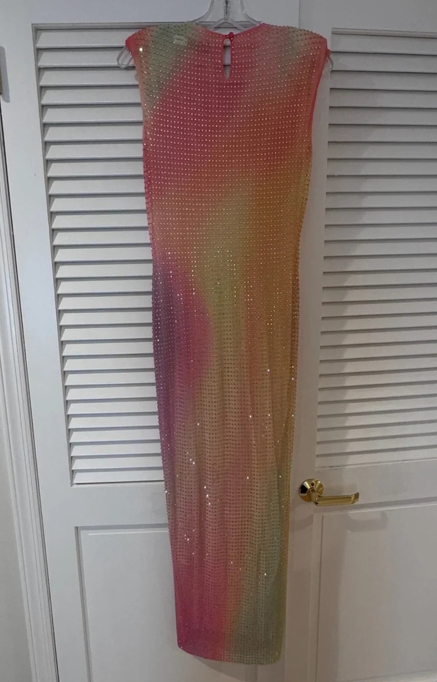 Self-Portrait Mesh Rhinestone Midi Dress - Picture 6 of 6
